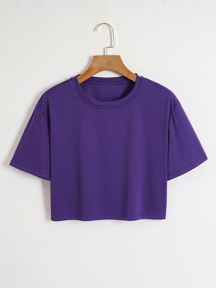 クロップドTシャツ レディース 半袖 無地 ショート丈 トップス カジュアル 韓国風 春夏