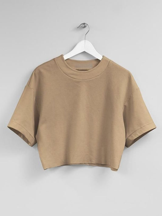 シンプルクロップドTシャツ レディース 半袖 無地