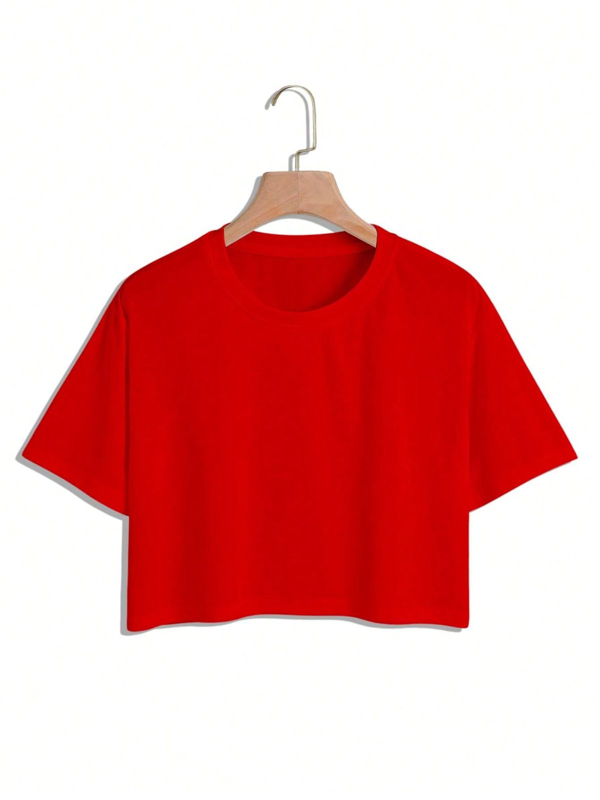 ミニ丈Tシャツ レディース 半袖 無地 ショートトップス 韓国ファッション